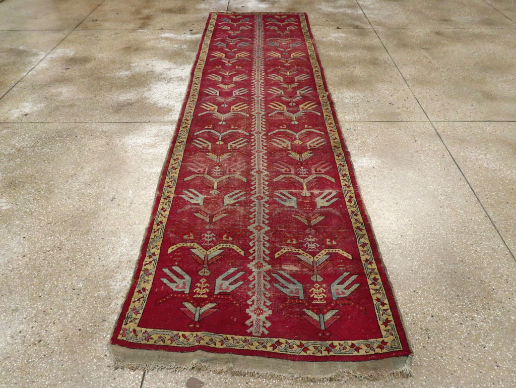 Antique Turkish Ghiordes Runner, No.25486 - Gss
