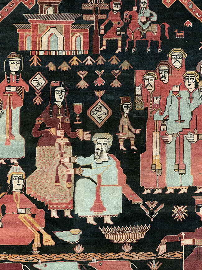 Antique Persian Malayer Pictorial Rug, No.25496 - Gss