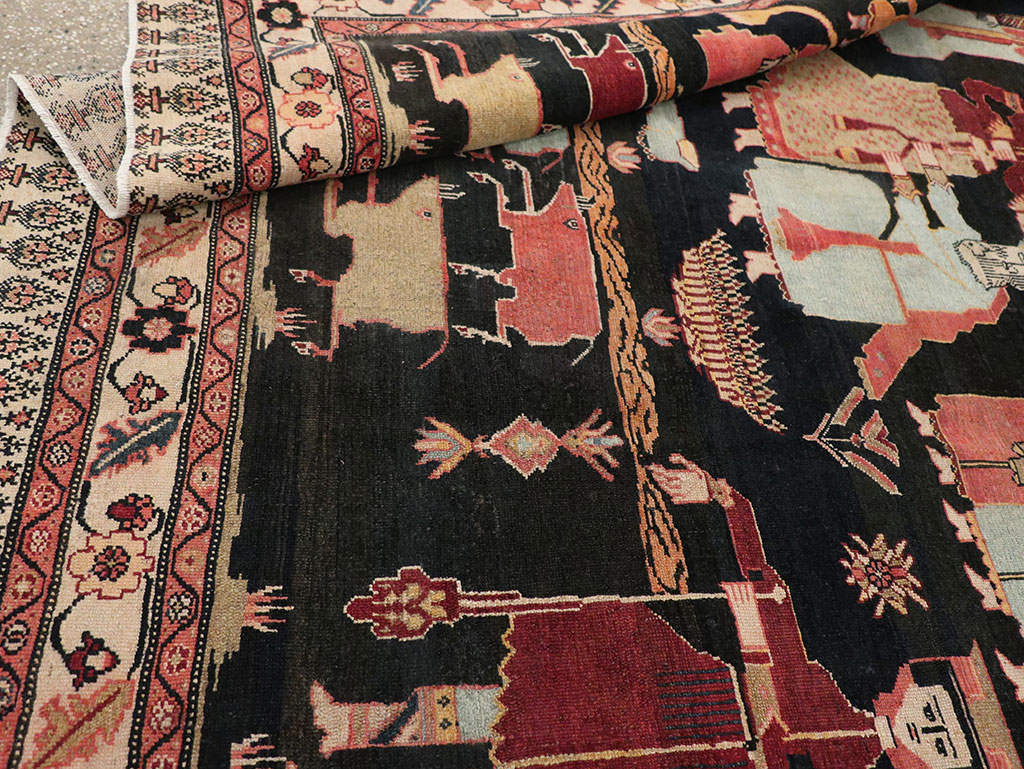 Antique Persian Malayer Pictorial Rug, No.25496 - Gss