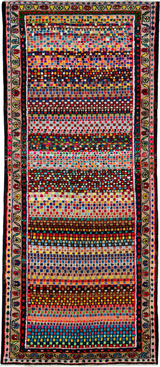 Vintage Persian Hamadan Art Deco Carpet, No.25533 - Gss