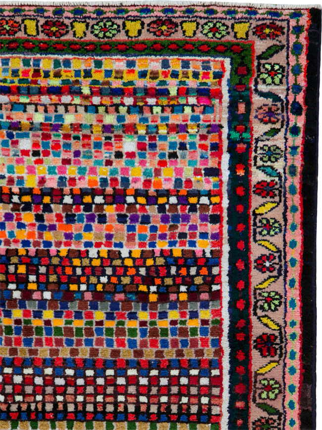 Vintage Persian Hamadan Art Deco Carpet, No.25533 - Gss