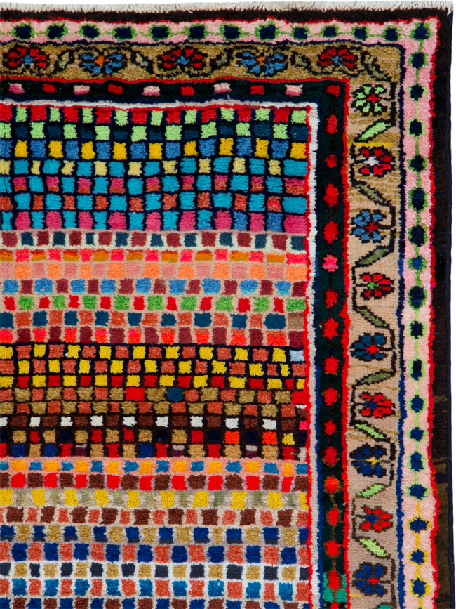 Vintage Persian Hamadan Art Deco Carpet, No.25533 - Gss