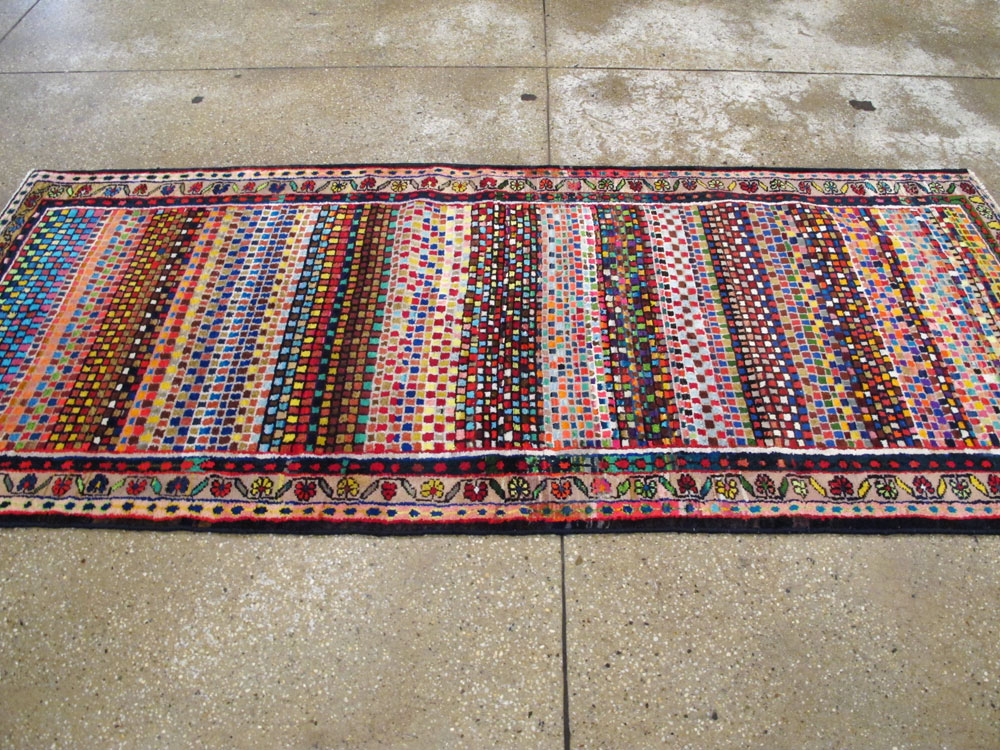 Vintage Persian Hamadan Art Deco Carpet, No.25533 - Gss