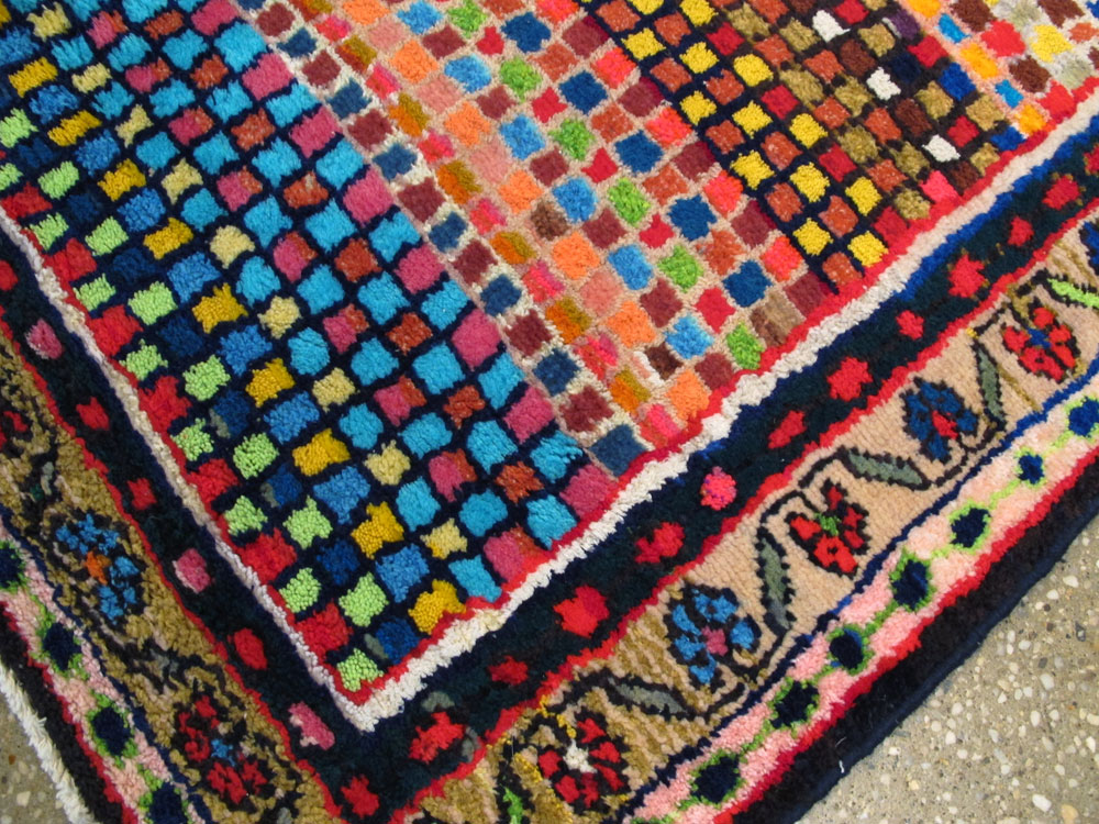 Vintage Persian Hamadan Art Deco Carpet, No.25533 - Gss