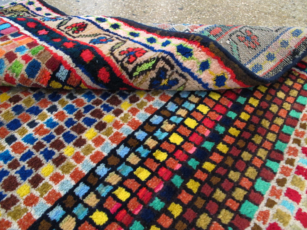 Vintage Persian Hamadan Art Deco Carpet, No.25533 - Gss