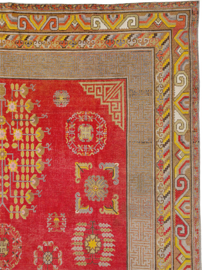 Vintage East Turkestan Khotan Carpet, No.25542 - Gss