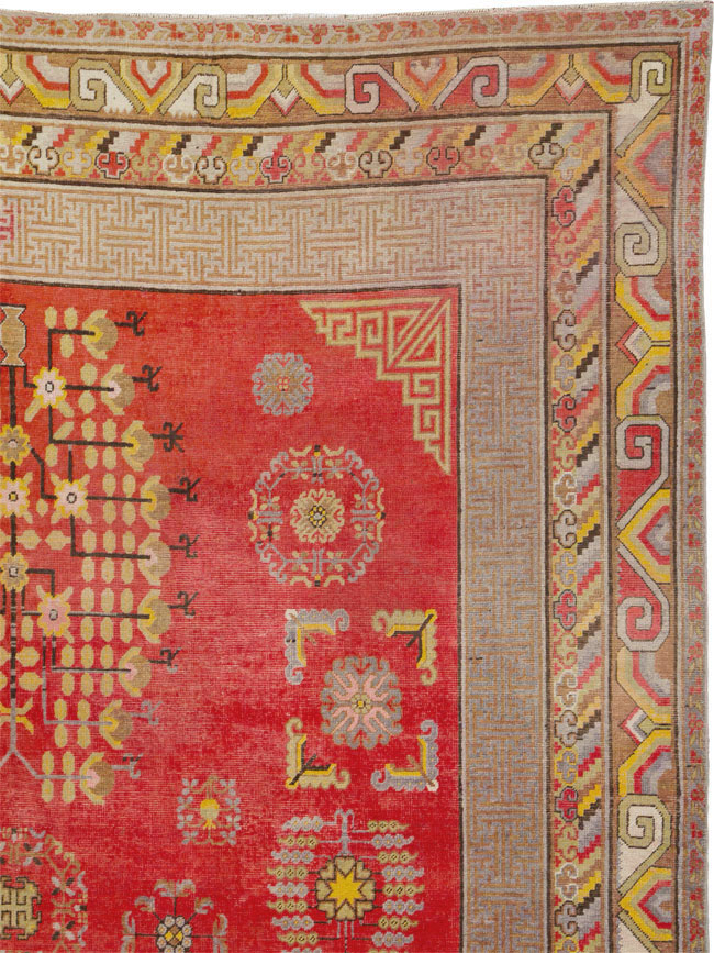 Vintage East Turkestan Khotan Carpet, No.25542 - Gss