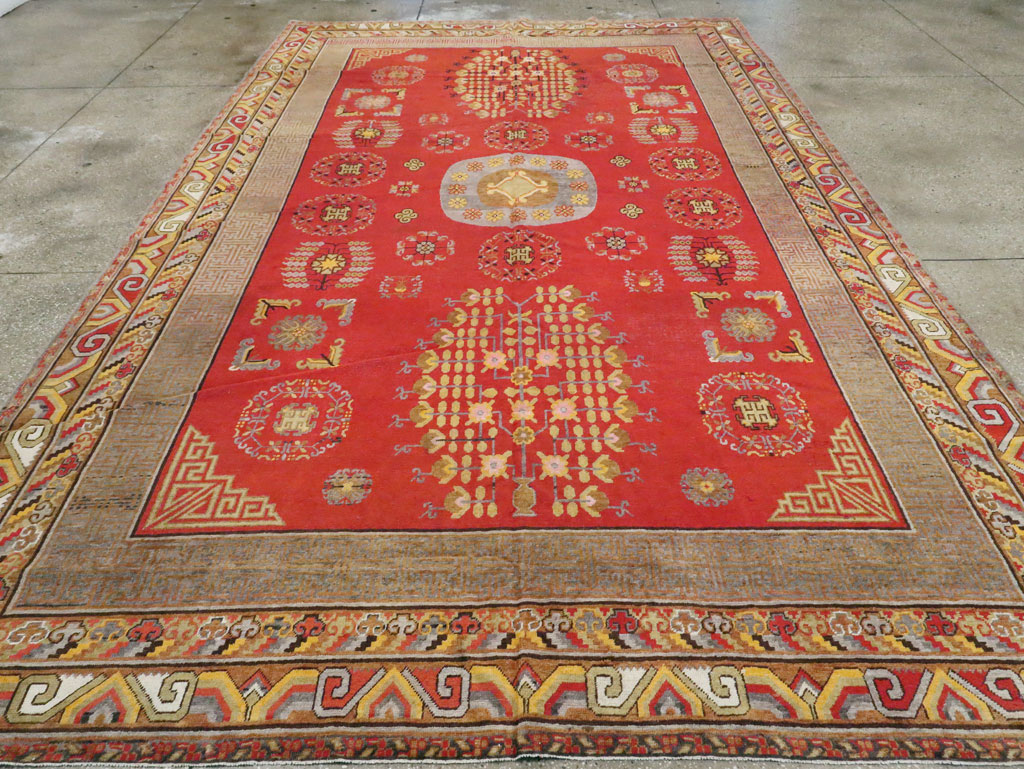Vintage East Turkestan Khotan Carpet, No.25542 - Gss