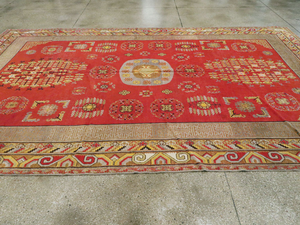 Vintage East Turkestan Khotan Carpet, No.25542 - Gss