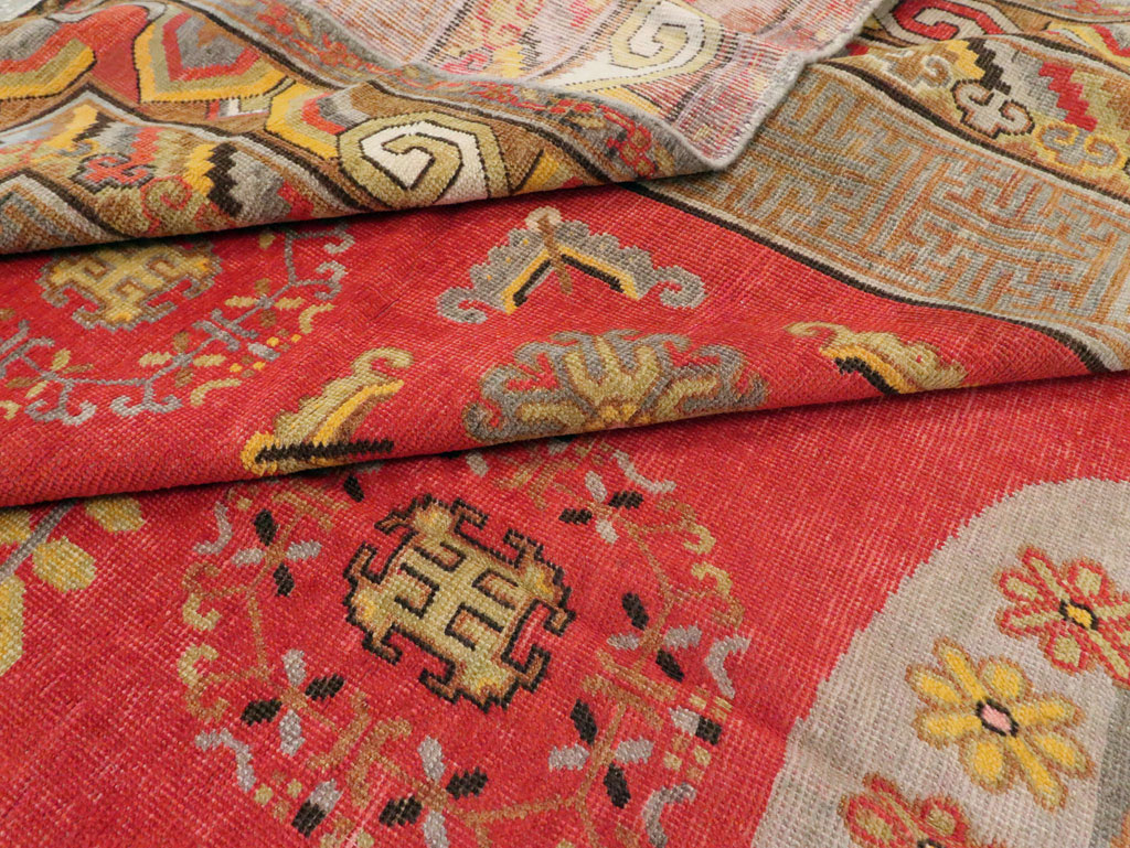 Vintage East Turkestan Khotan Carpet, No.25542 - Gss