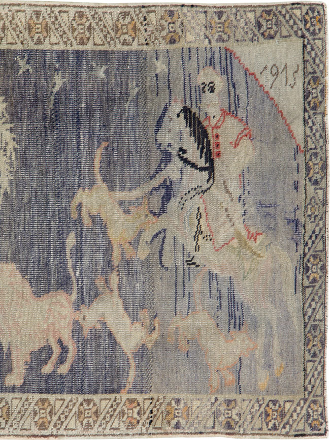 Vintage Kayseri Pictorial Rug, No.25563 - Gss