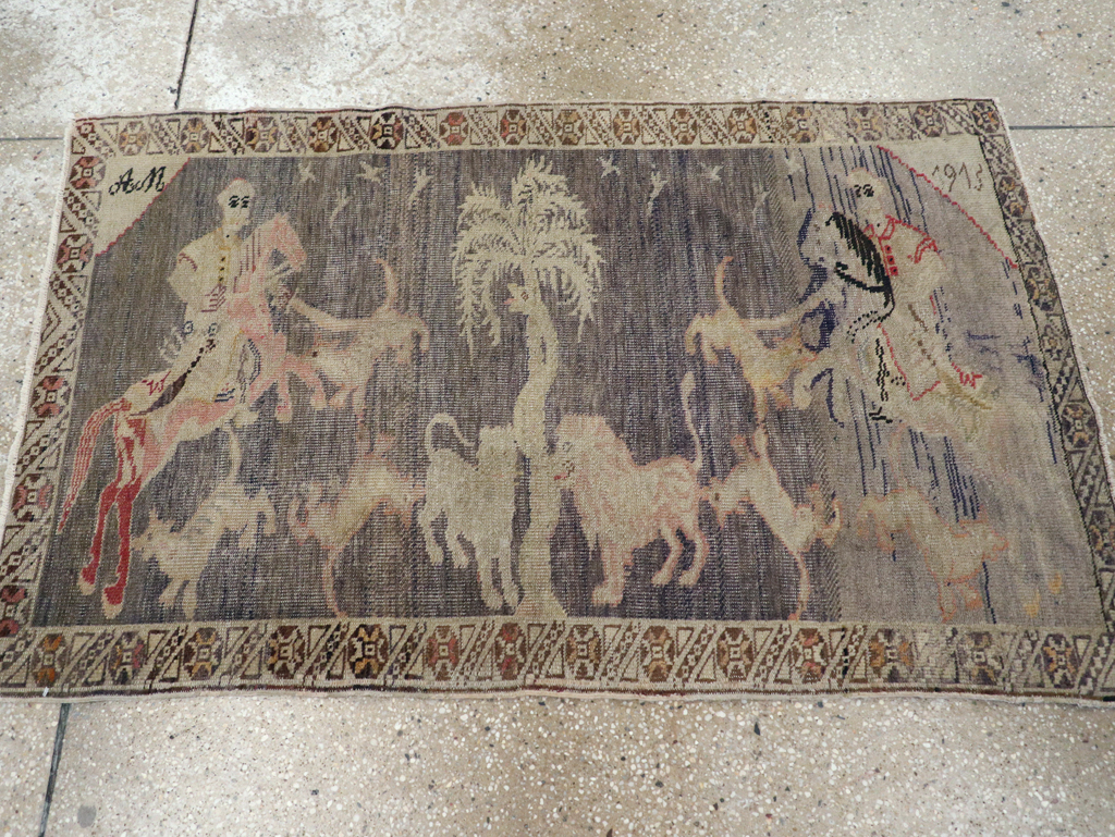 Vintage Kayseri Pictorial Rug, No.25563 - Gss