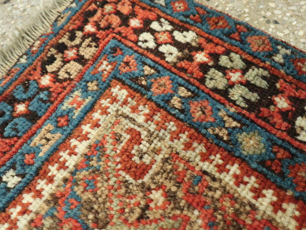 Antique Persian Qashqai Square Tribal Throw Rug, No.25568 - Gss