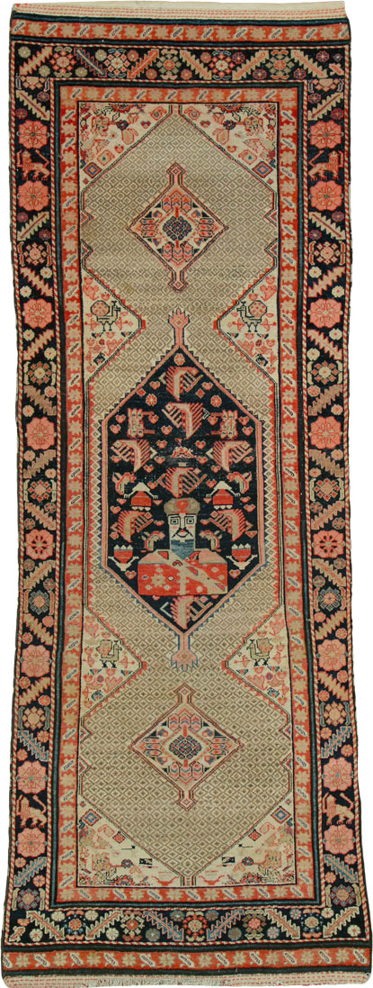 Antique Persian Hamadan Pictorial Rug, No.25572 - Gss
