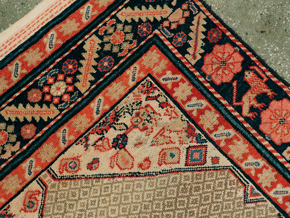 Antique Persian Hamadan Pictorial Rug, No.25572 - Gss