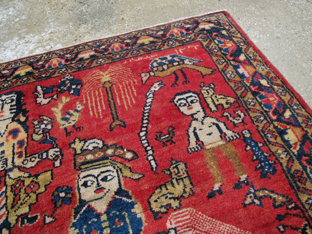 Vintage Persian Tabriz Pictorial Rug, No.25575 - Gss