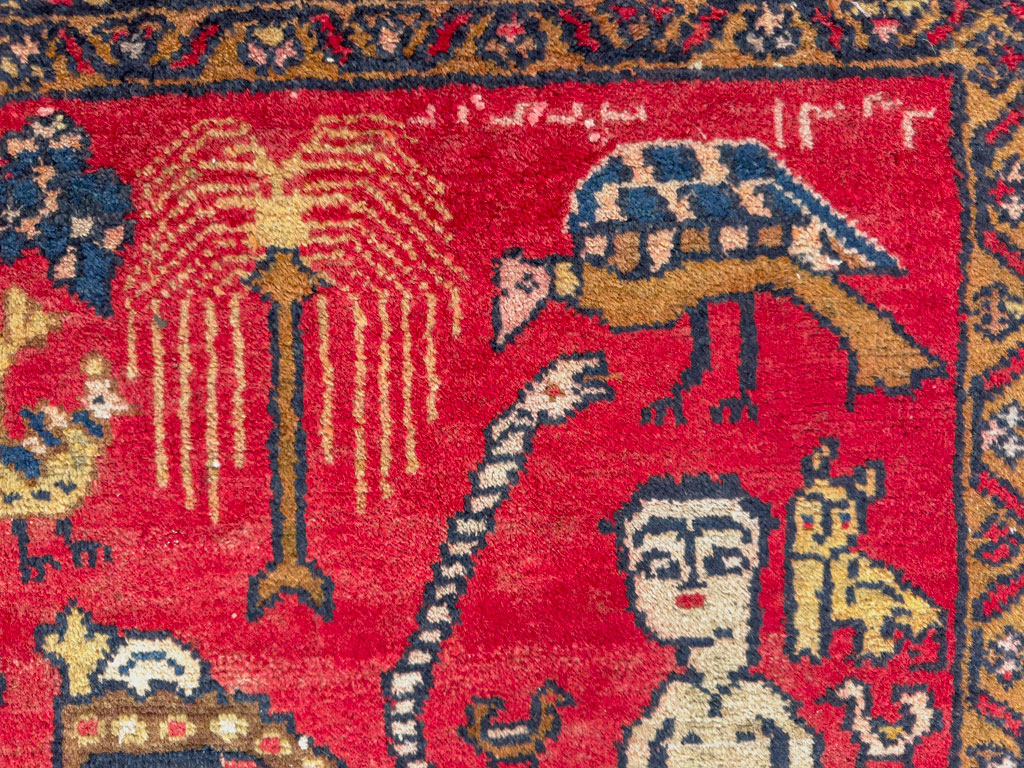 Vintage Persian Tabriz Pictorial Rug, No.25575 - Gss