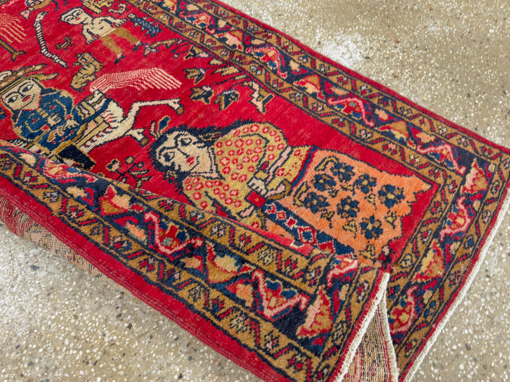 Vintage Persian Tabriz Pictorial Rug, No.25575 - Gss
