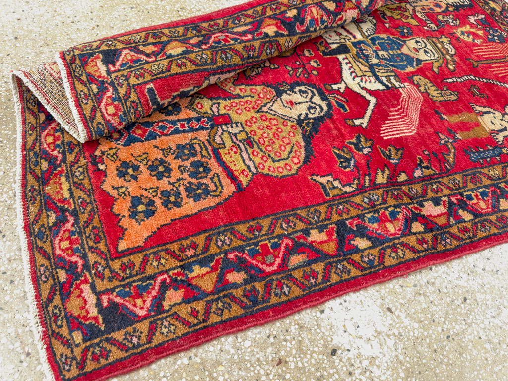Vintage Persian Tabriz Pictorial Rug, No.25575 - Gss