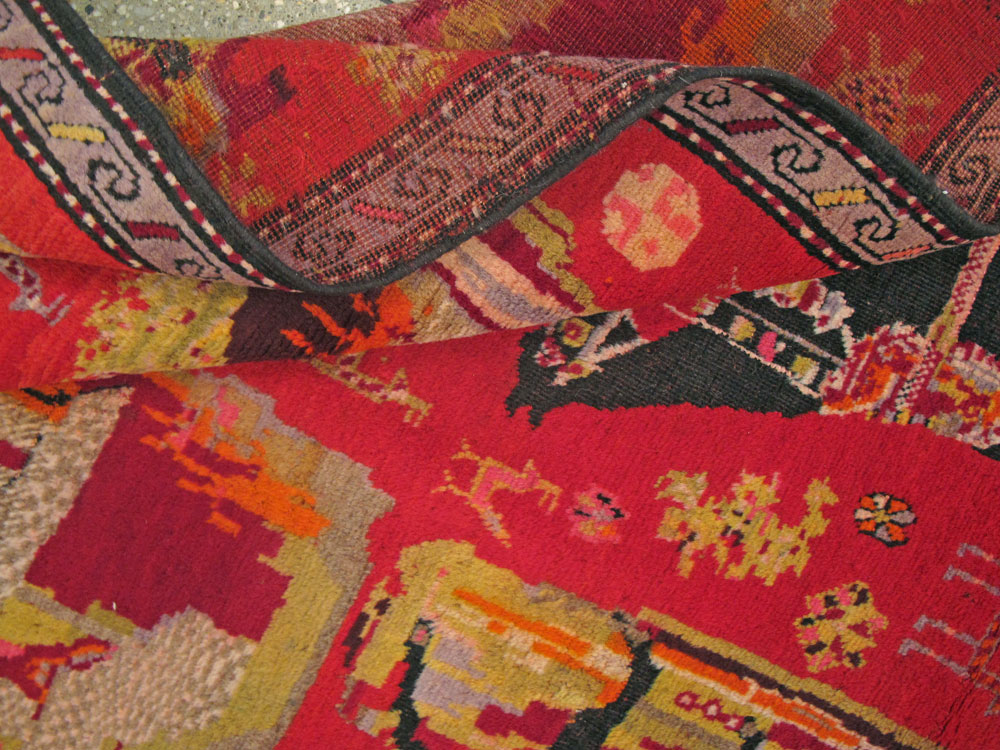Antique Caucasian Karabagh Pictorial Rug, No.25577 - Gss