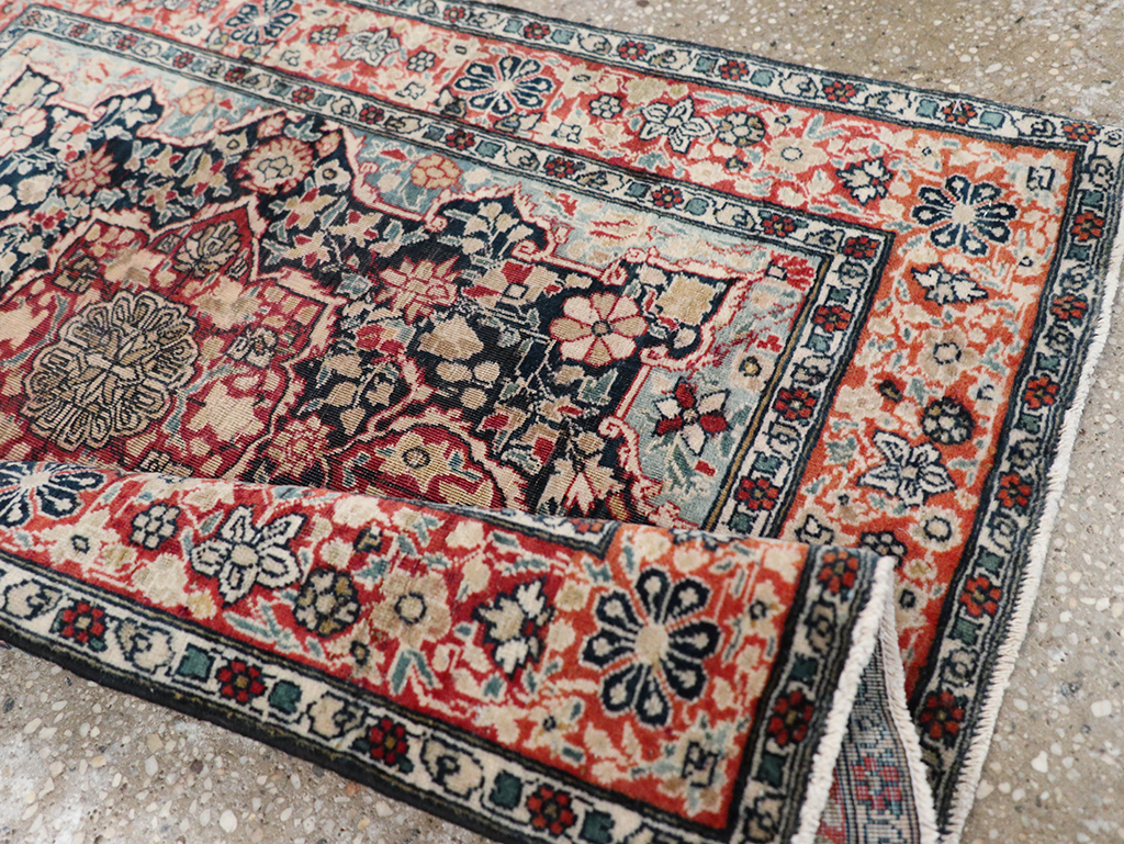 Antique Persian Mohtasham Kashan Throw Rug, No.25598 - Gss