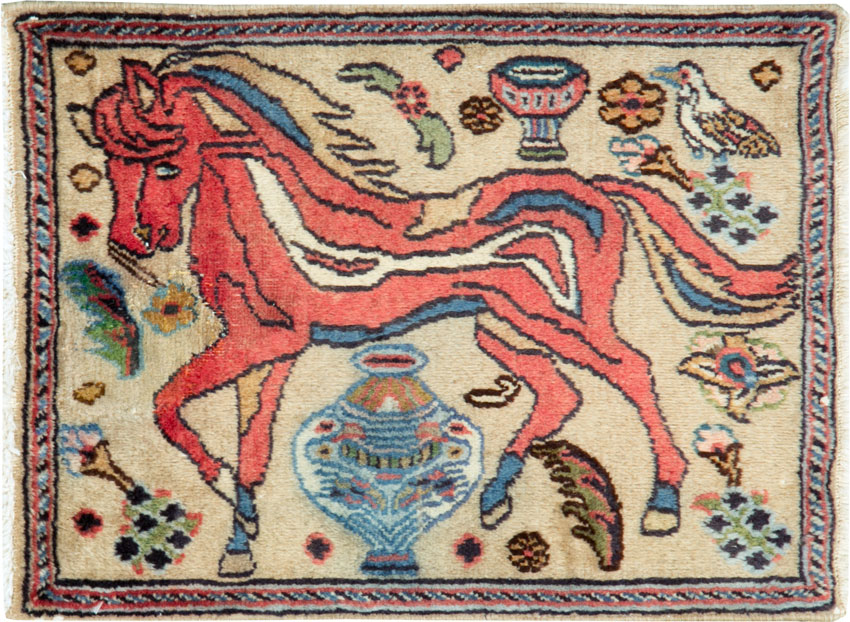 Vintage Persian Tabriz Pictorial Rug (Pair: 1 of 2), No.25601 - Gss