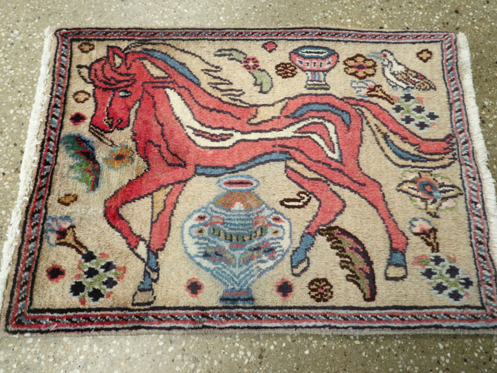 Vintage Persian Tabriz Pictorial Rug (Pair: 1 of 2), No.25601 - Gss