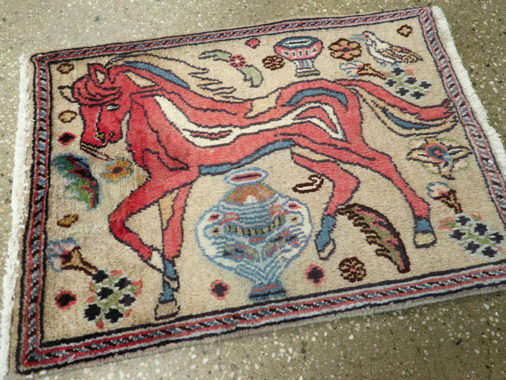 Vintage Persian Tabriz Pictorial Rug (Pair: 1 of 2), No.25601 - Gss