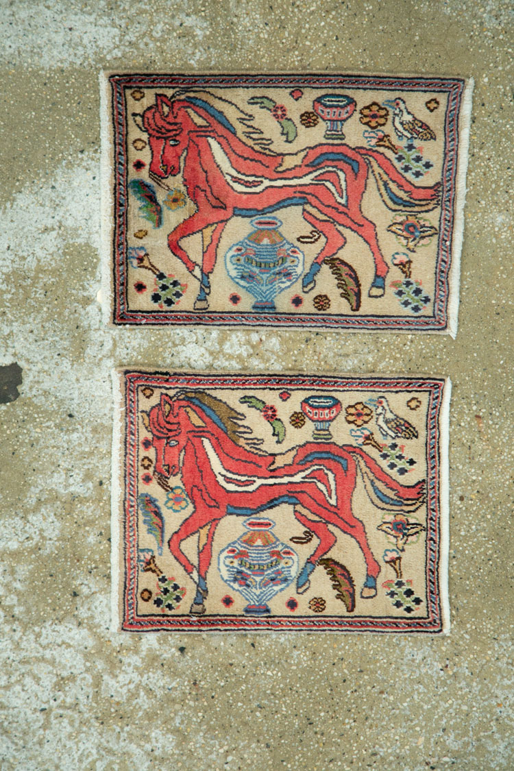 Vintage Persian Tabriz Pictorial Rug (Pair: 1 of 2), No.25601 - Gss