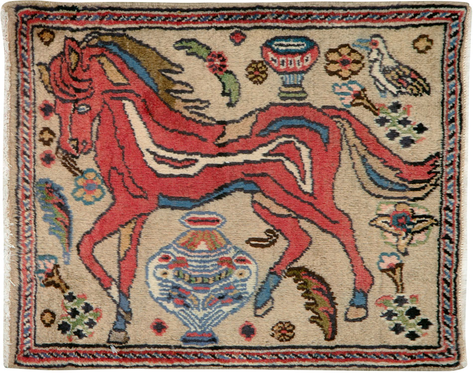 Vintage Persian Tabriz Pictorial Rug (Pair: 2 of 2), No.25602 - Gss