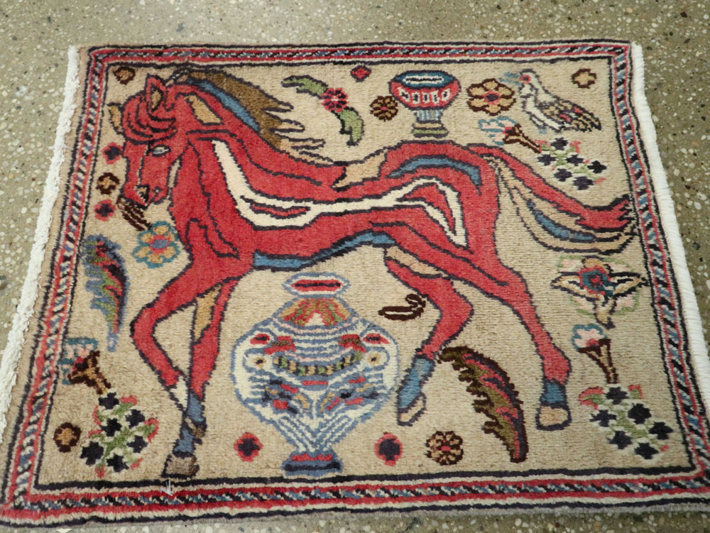 Vintage Persian Tabriz Pictorial Rug (Pair: 2 of 2), No.25602 - Gss