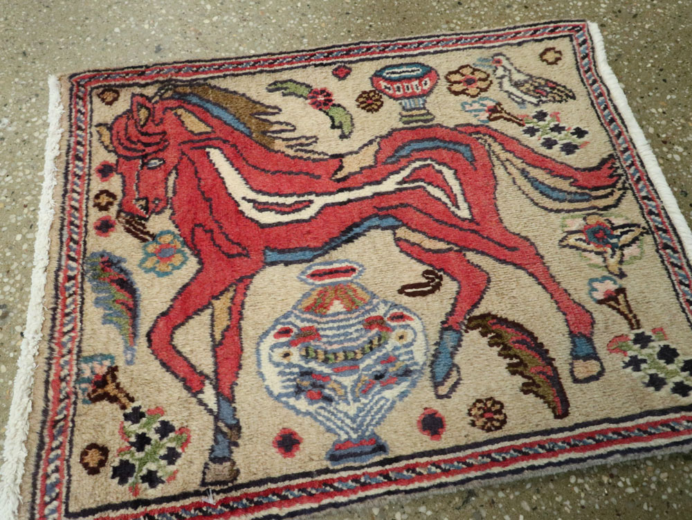 Vintage Persian Tabriz Pictorial Rug (Pair: 2 of 2), No.25602 - Gss