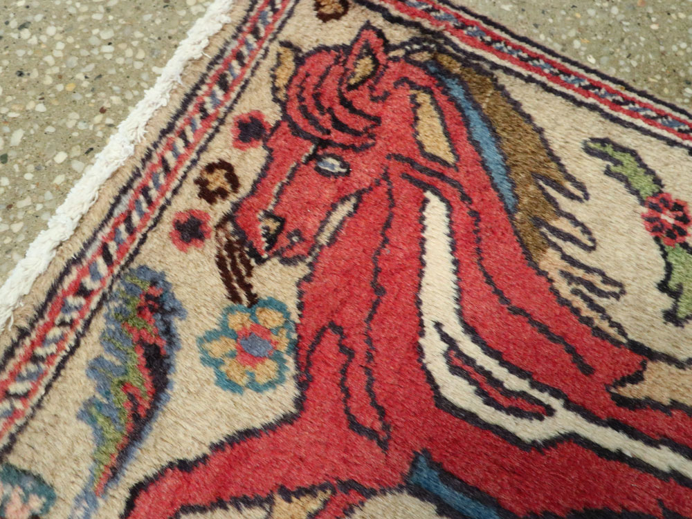 Vintage Persian Tabriz Pictorial Rug (Pair: 2 of 2), No.25602 - Gss