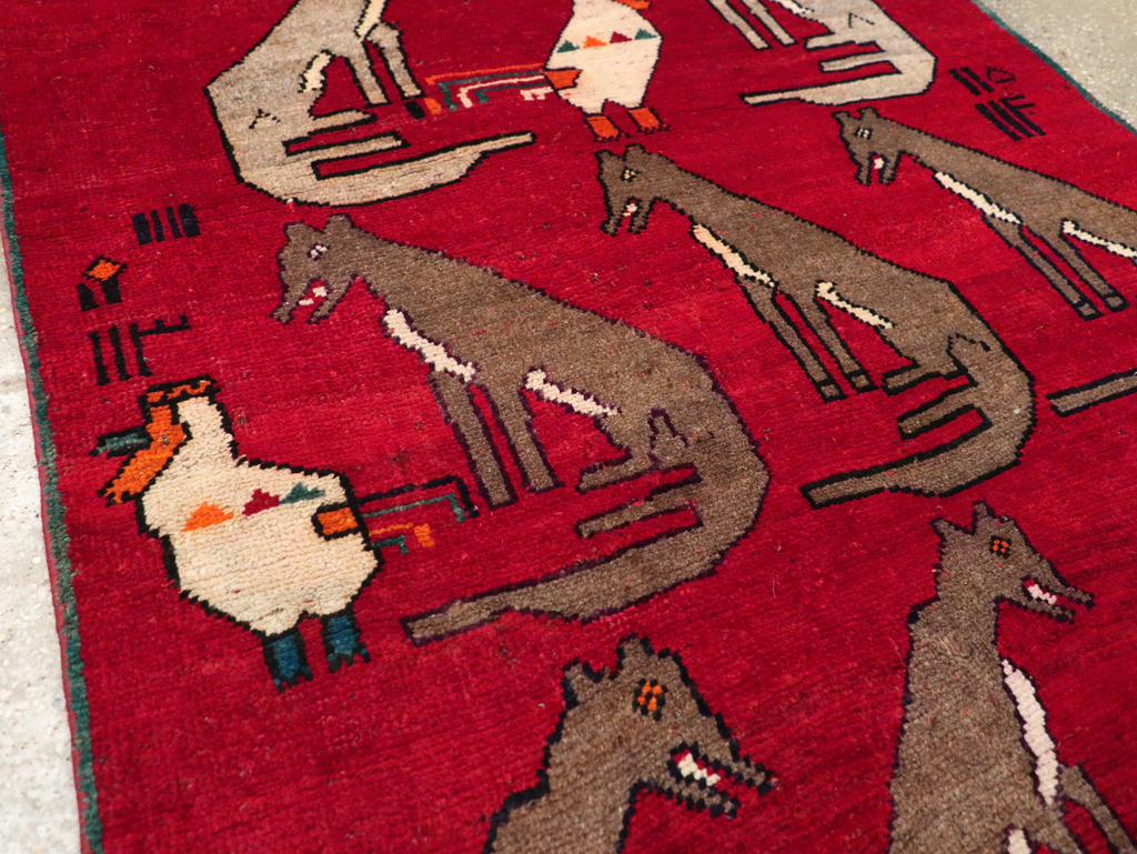 Vintage Persian Shiraz Pictorial Rug, No.25607 - Gss