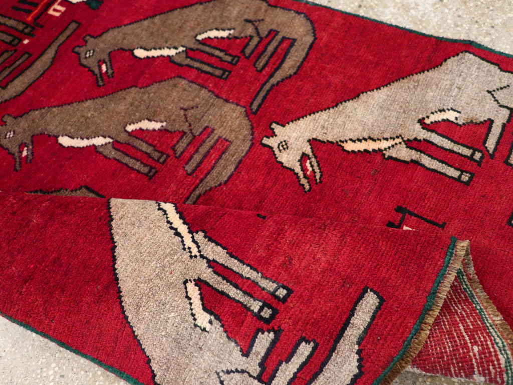 Vintage Persian Shiraz Pictorial Rug, No.25607 - Gss