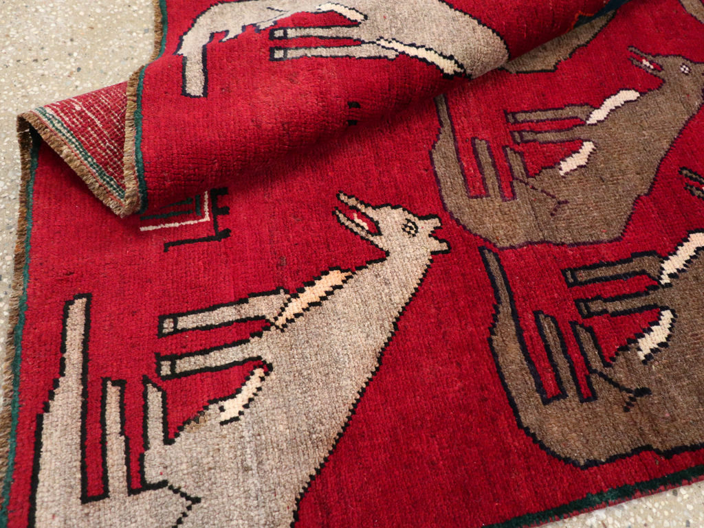 Vintage Persian Shiraz Pictorial Rug, No.25607 - Gss