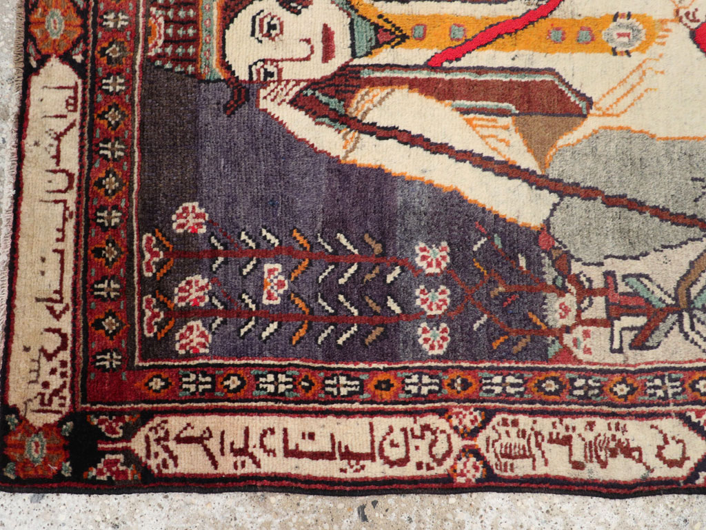 Antique Persian Malayer Pictorial Rug, No.25612 - Gss