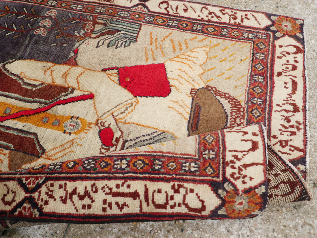 Antique Persian Malayer Pictorial Rug, No.25612 - Gss