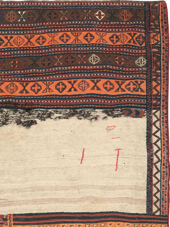 Vintage Persian Chaharmahal Bakhtiari Tacheh Flatweave Kilim , No.25628 - Gss