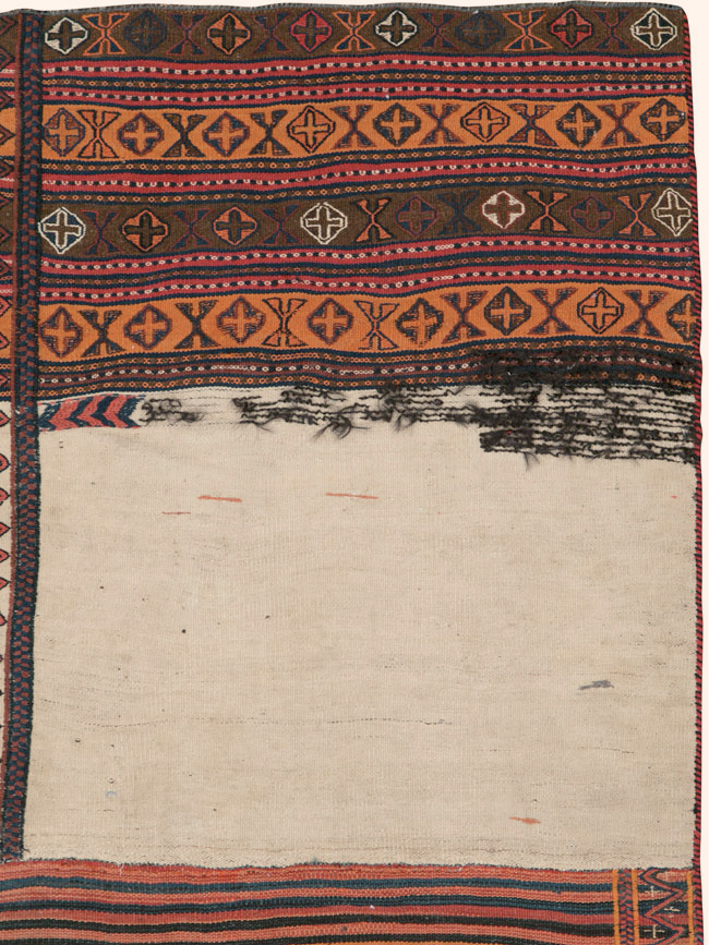 Vintage Persian Chaharmahal Bakhtiari Tacheh Flatweave Kilim , No.25628 - Gss