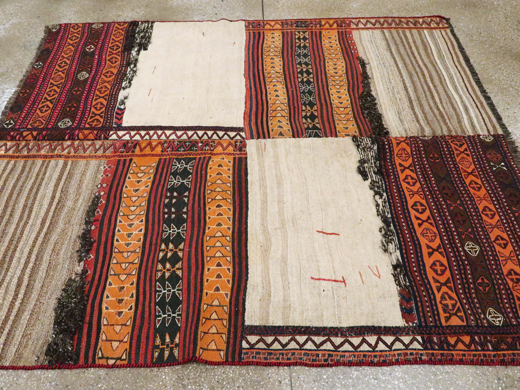 Vintage Persian Chaharmahal Bakhtiari Tacheh Flatweave Kilim , No.25628 - Gss