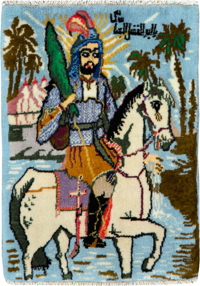 Vintage Persian Pictorial Tabriz Rug, No.25635 - Gss