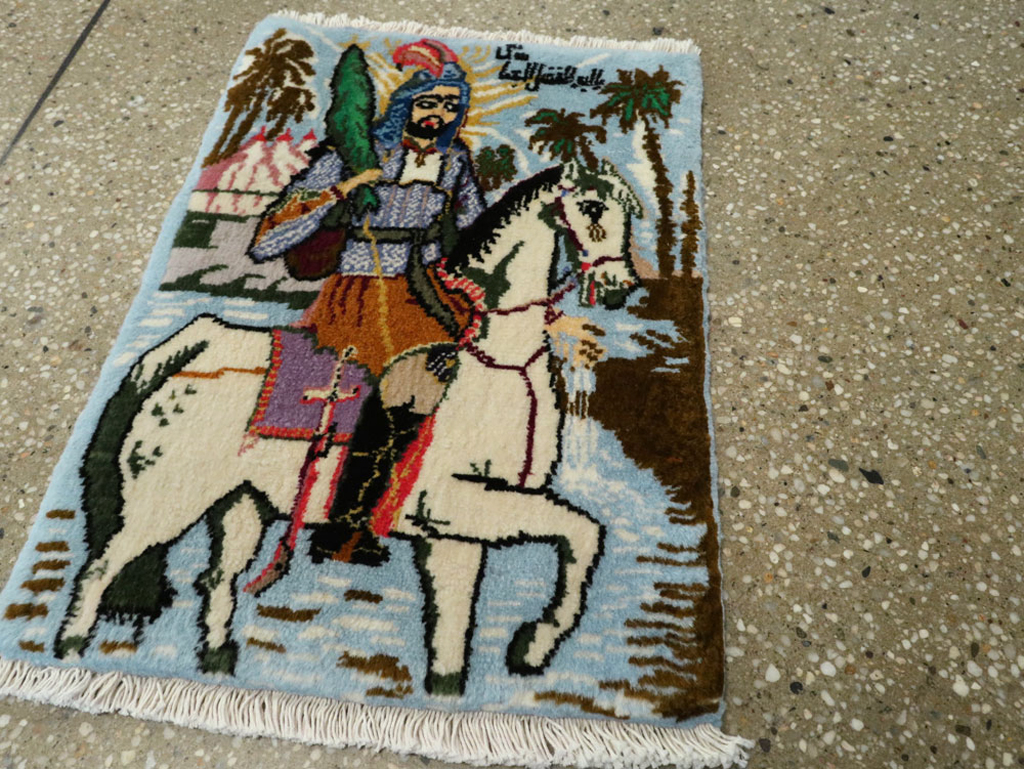 Vintage Persian Pictorial Tabriz Rug, No.25635 - Gss