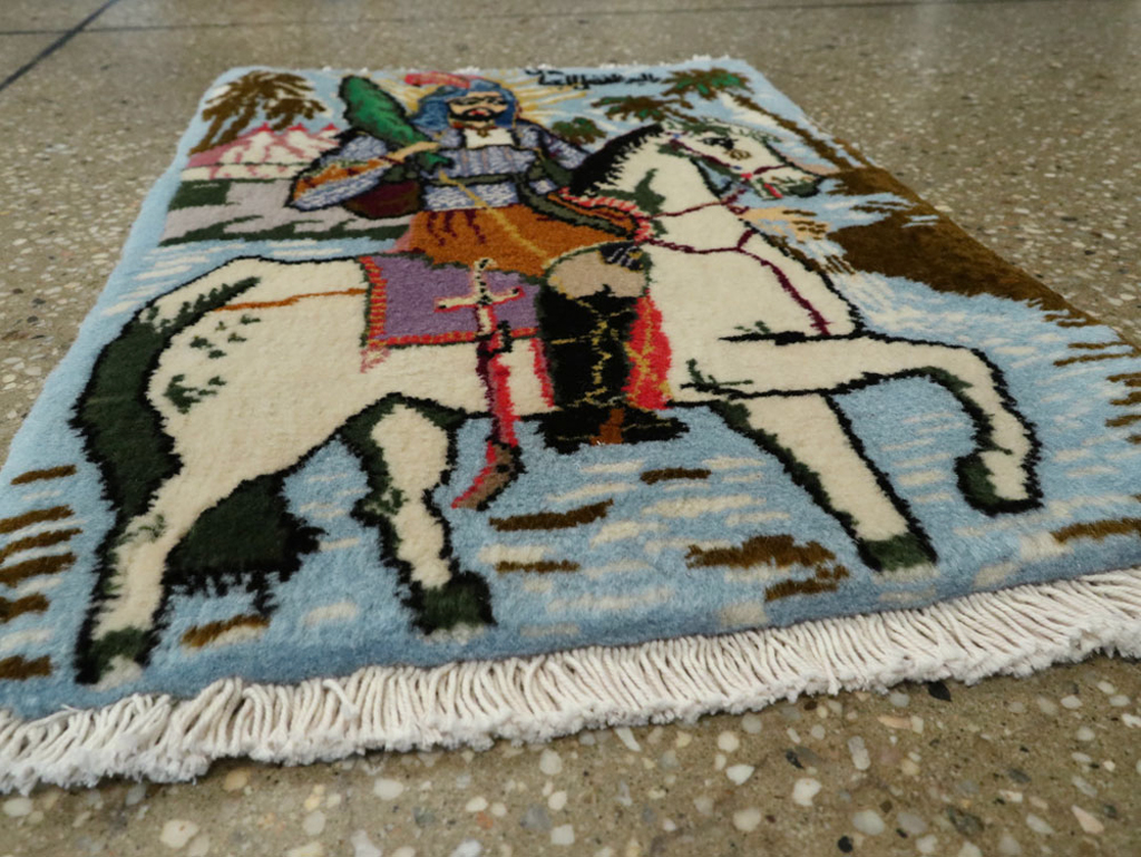 Vintage Persian Pictorial Tabriz Rug, No.25635 - Gss