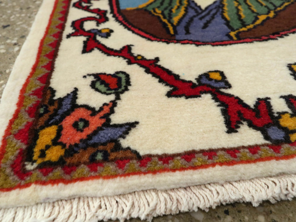 Vintage Tabriz Pictorial Rug, No.25636 - Gss