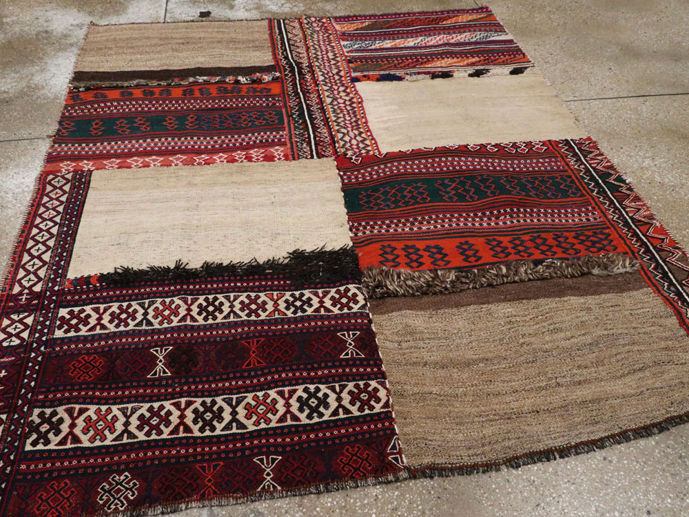 Vintage Persian Chaharmahal Bakhtiari Tacheh Flatweave Kilim , No.25645 - Gss