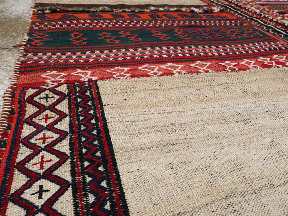 Vintage Persian Chaharmahal Bakhtiari Tacheh Flatweave Kilim , No.25645 - Gss