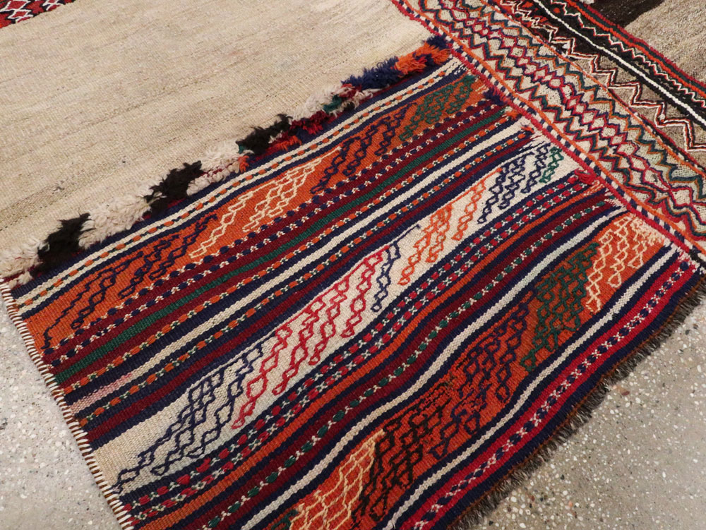 Vintage Persian Flatweave Kilim Square Accent Rug, No.25645 - Gss