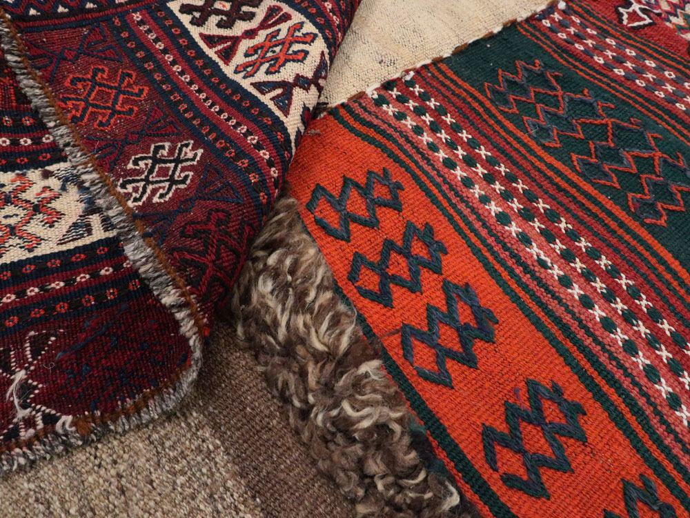 Vintage Persian Chaharmahal Bakhtiari Tacheh Flatweave Kilim , No.25645 - Gss