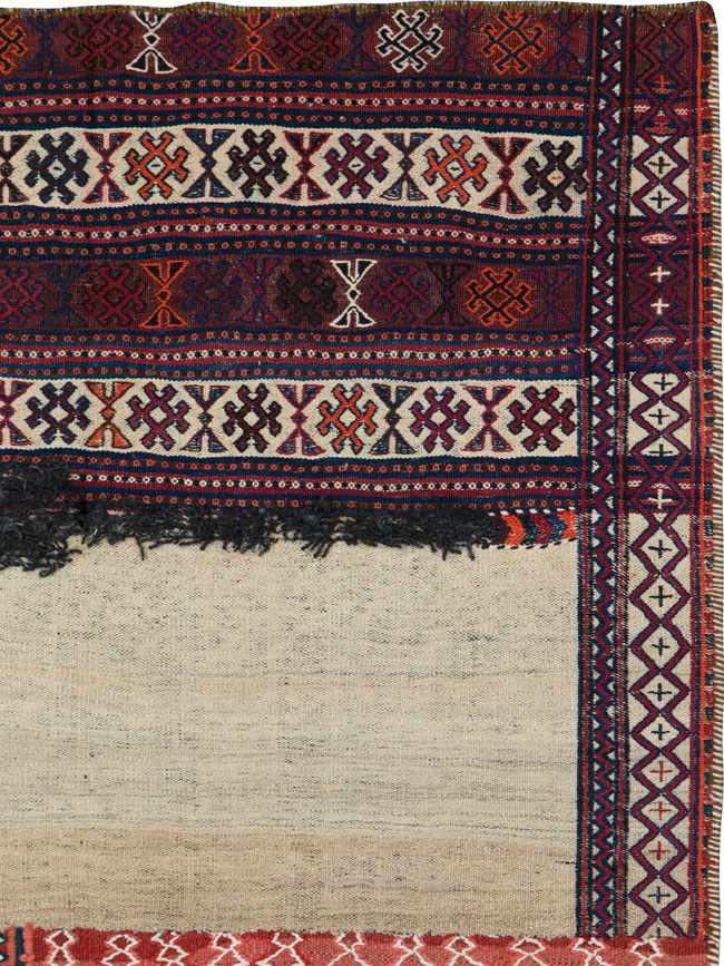 Vintage Persian Flatweave Kilim Square Accent Rug, No.25645 - Gss